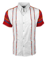 White Azteca Zarape Guayabera