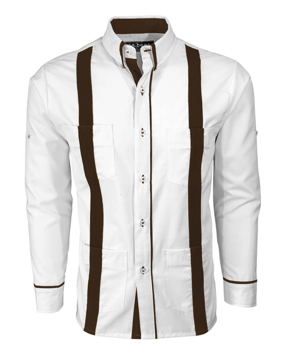 Couture Blanco Acentuada Four Pocket Guayabera