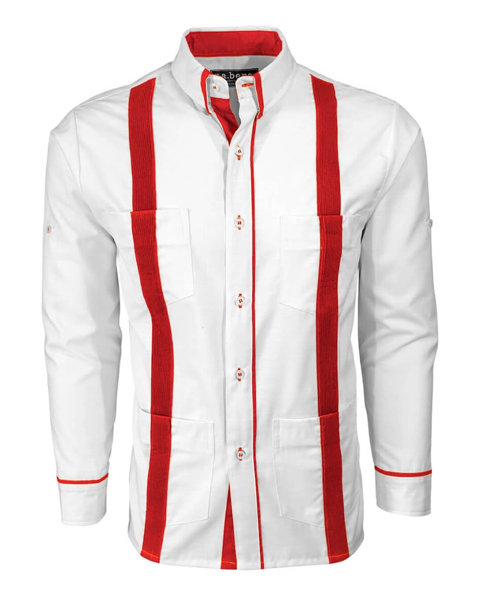 Couture Blanco Acentuada Four Pocket Guayabera