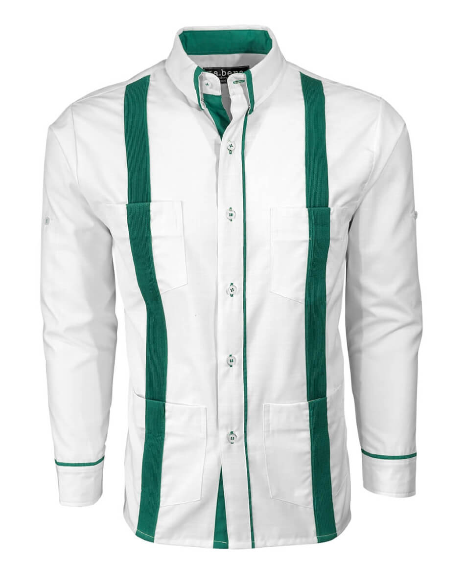 Couture Blanco Acentuada Four Pocket Guayabera