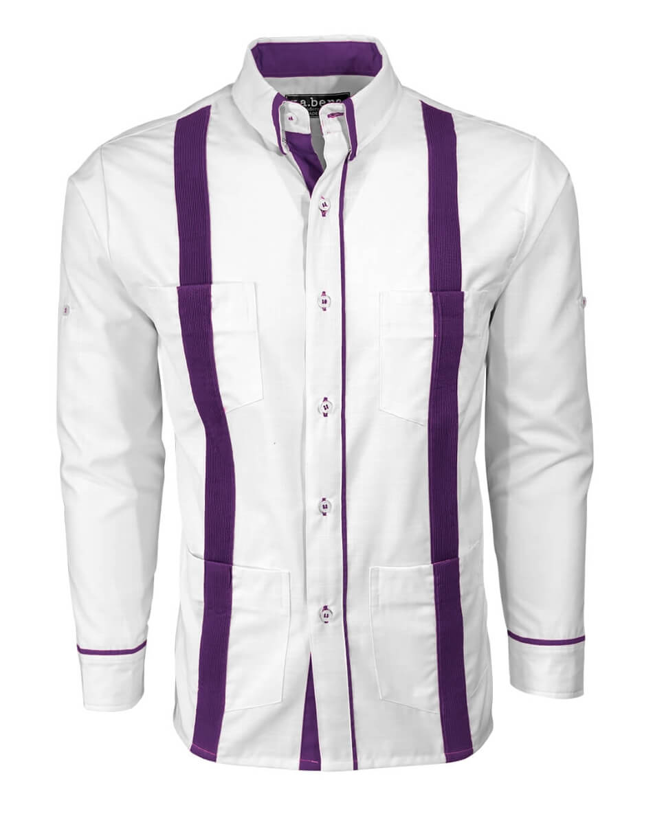 Couture Blanco Acentuada Four Pocket Guayabera