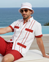 Couture Blanco Delicado Four Pocket Guayabera