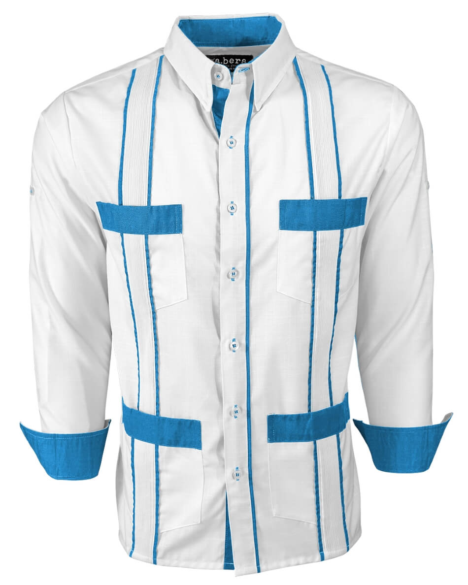 Couture Blanco Delicado Four Pocket Guayabera