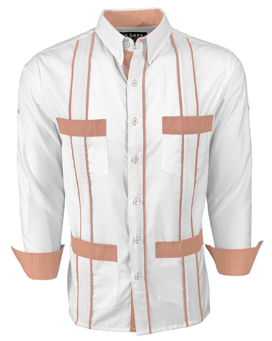 Couture Blanco Delicado Four Pocket Guayabera