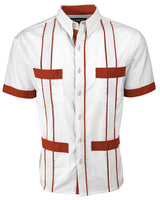 Couture Blanco Delicado Four Pocket Guayabera