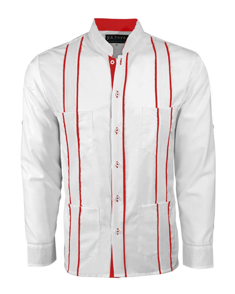 Couture Blanco Delicado Mau Four Pocket Guayabera