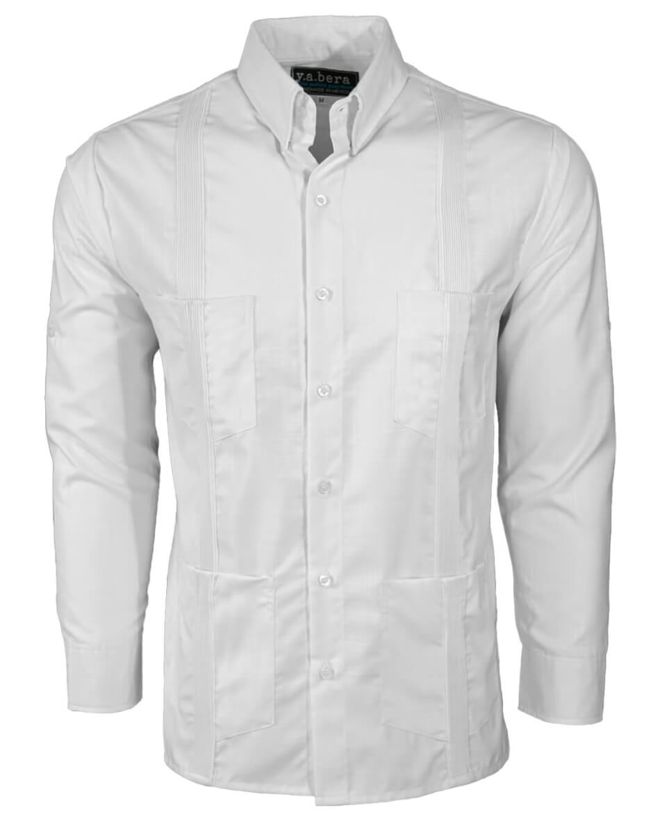 Ready to Go | White Four Pocket Long Sleeve Guayabera