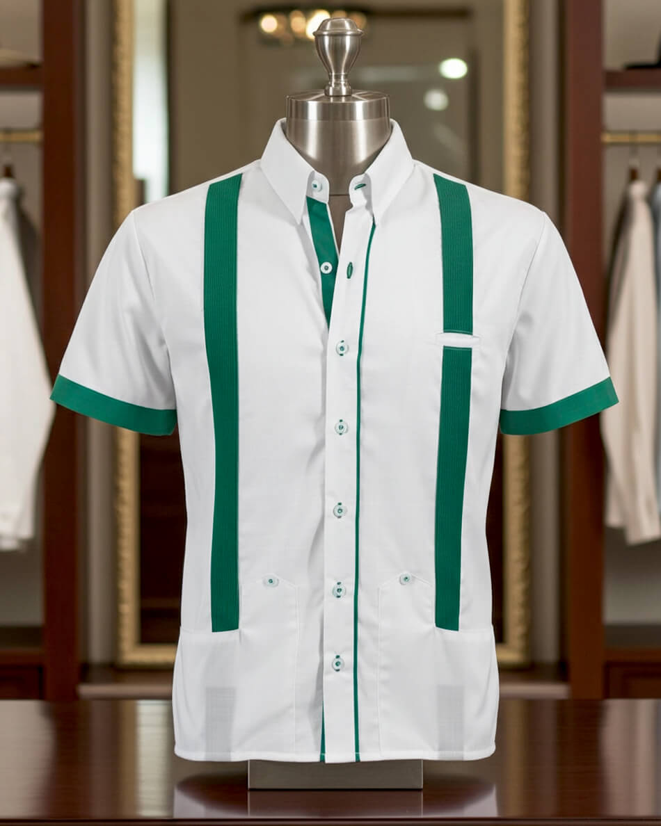 Couture Blanco Acentuado Norteña Guayabera