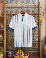Couture Blanco Delicado Mau Four Pocket Guayabera