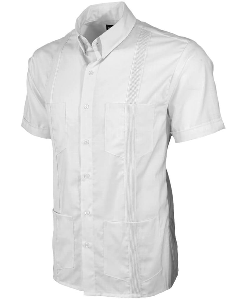 White Lux Four Pocket Traditional Guayabera
