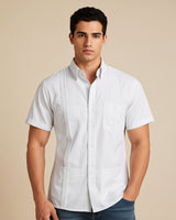 Ready to Go Medium | White Four Pocket Short Sleeve Guayabera