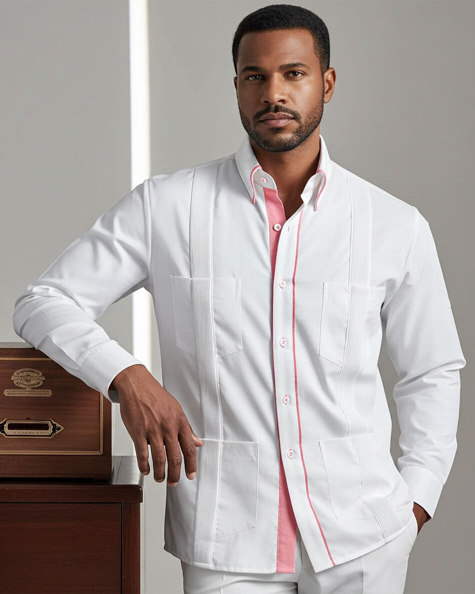 Couture Blanco Clásico Four Pocket Guayabera