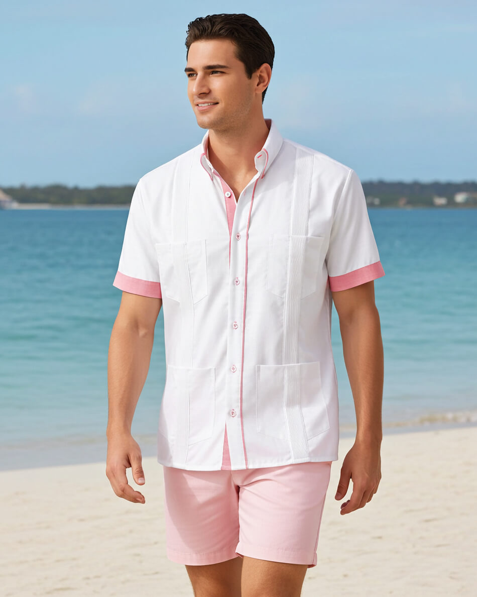 Couture Blanco Clásico Four Pocket Guayabera