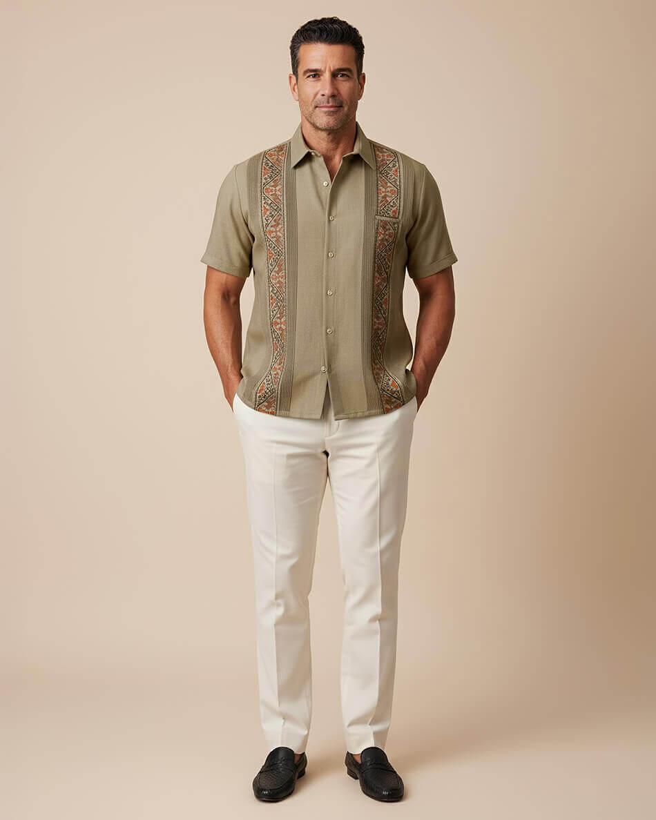 Yucateco Sunstone Bird Guayabera