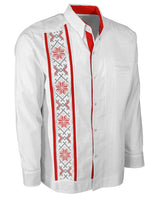 Yucateco Blanco y Rojo Guayabera