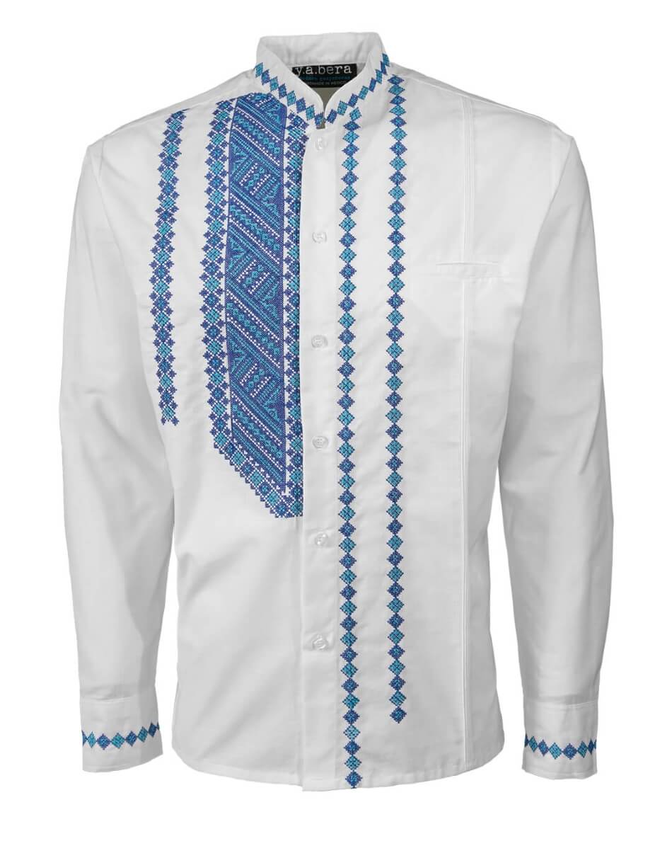 Yucateco Diamante Azules Guayabera
