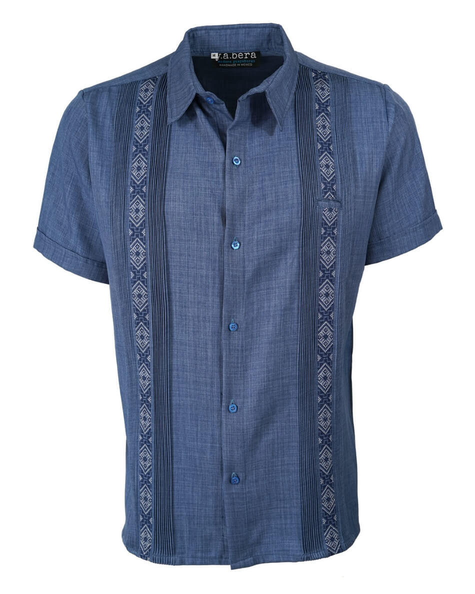 Yucateco Indigo Blue Maya Guayabera