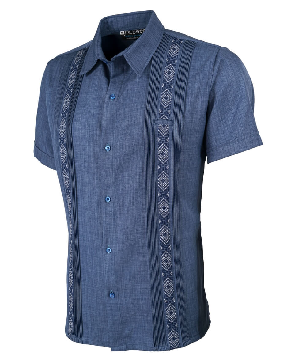 Yucateco Indigo Blue Maya Guayabera