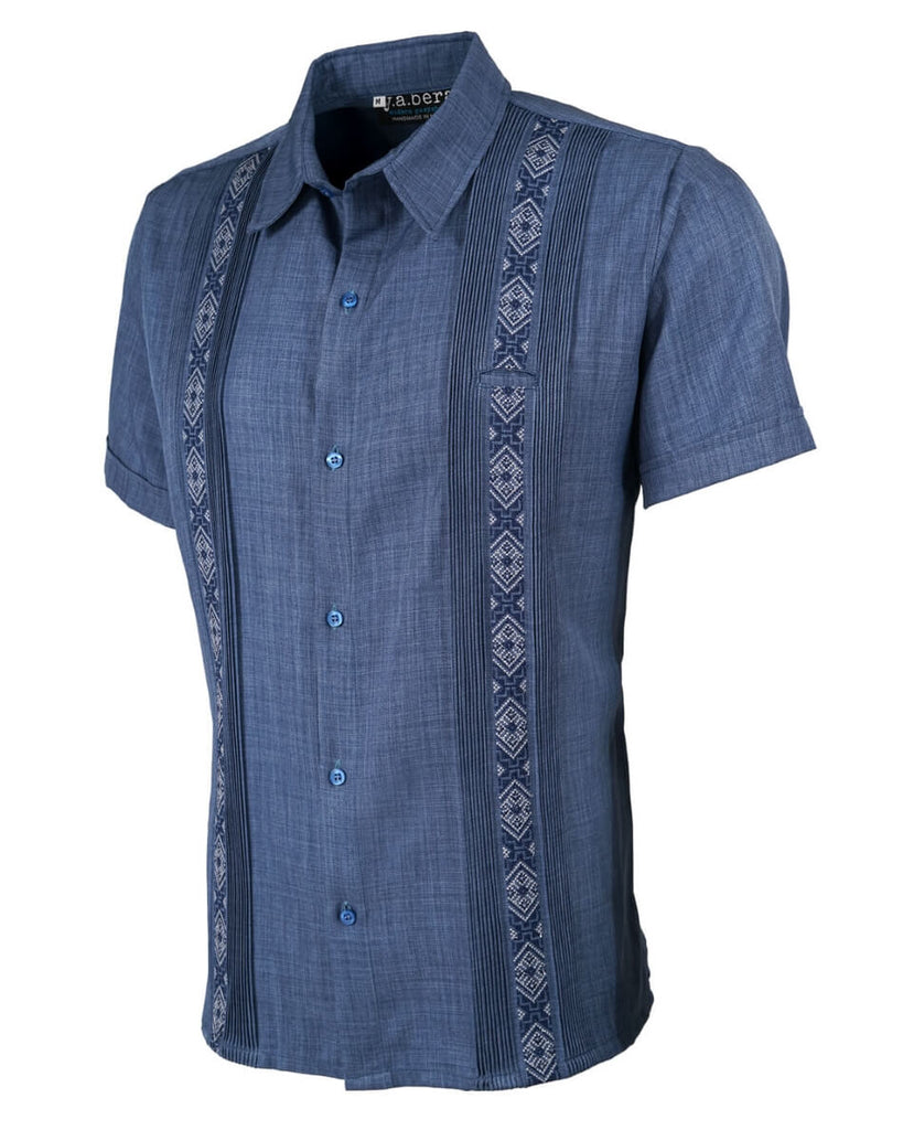Yucateco Indigo Blue Maya Guayabera