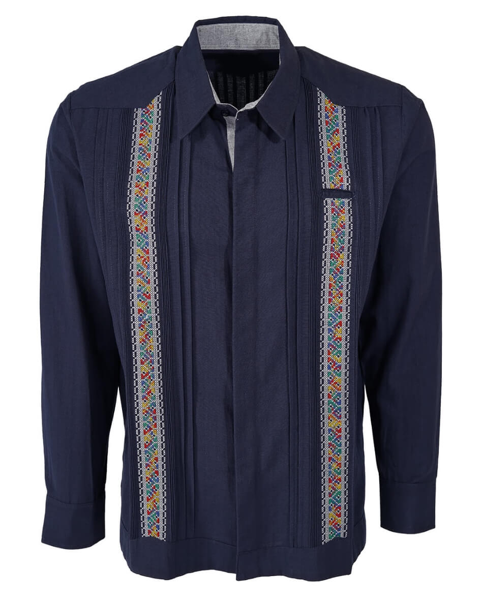 Yucateco Navy Arcoíris Presidencial Guayabera
