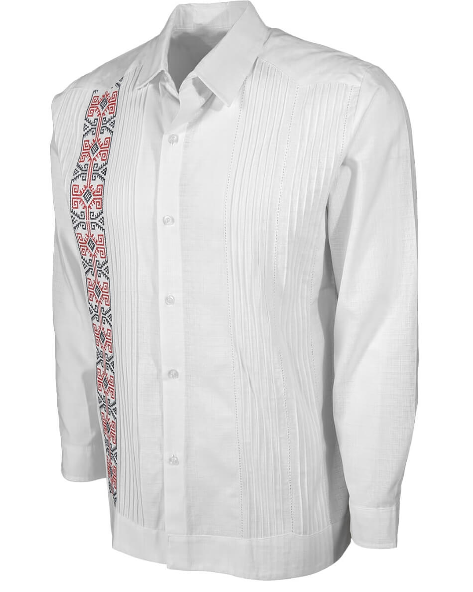 Yucateco Elegante Azteca Blanca Guayabera