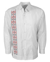 Yucateco Elegante Azteca Blanca Guayabera