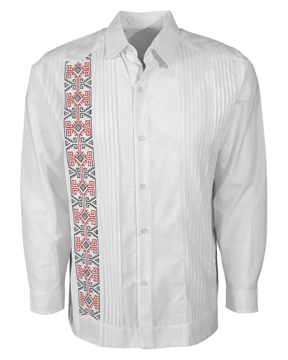 Yucateco Elegante Azteca Blanca Guayabera