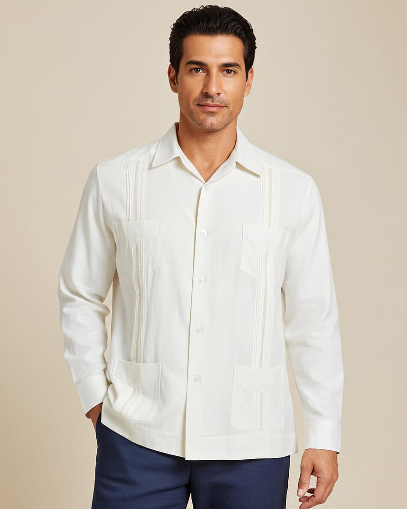 Yucateco Ivory Clasico Cubano Guayabera