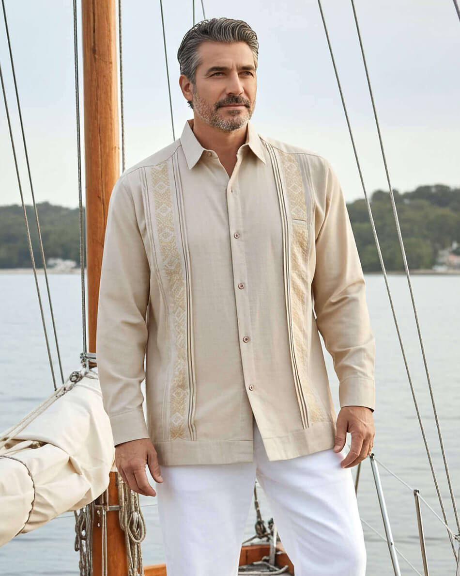 Yucateco Beige Presidencial Guayabera