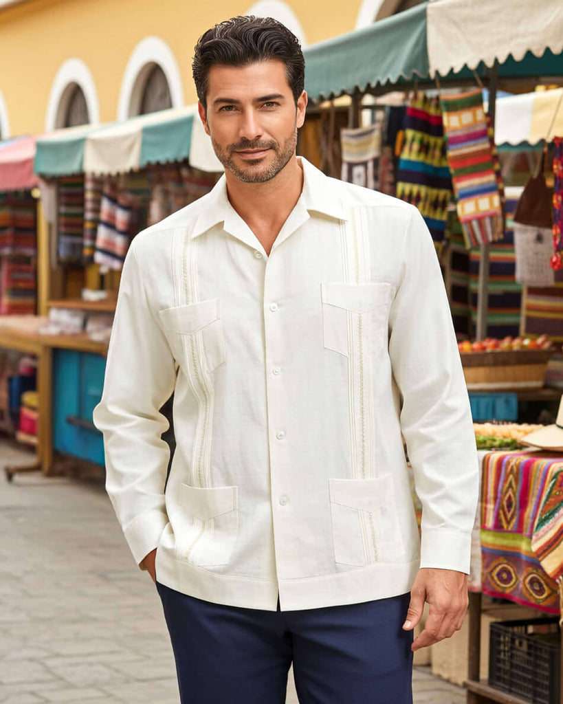 Yucateco Ivory Clasico Cubano Guayabera
