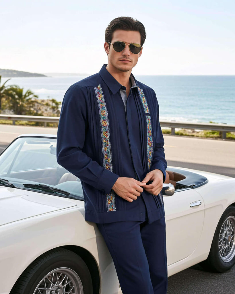 Yucateco Navy Arcoíris Presidencial Guayabera