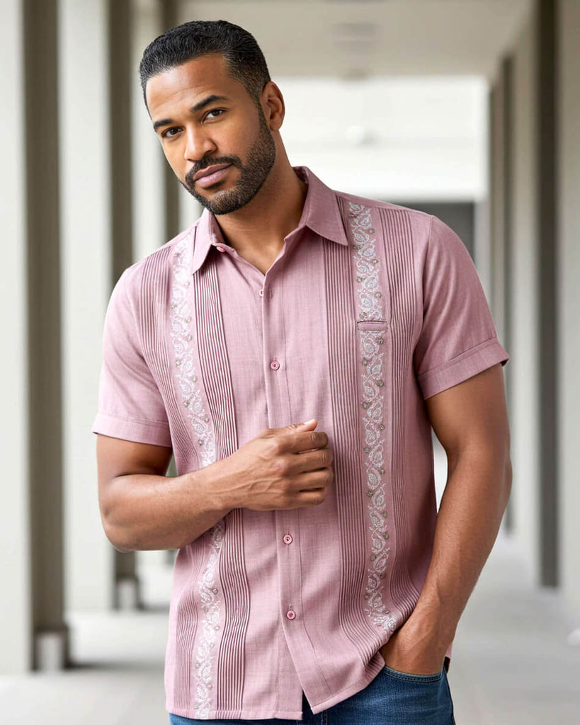 Yucateco Rosewood Pink Guayabera