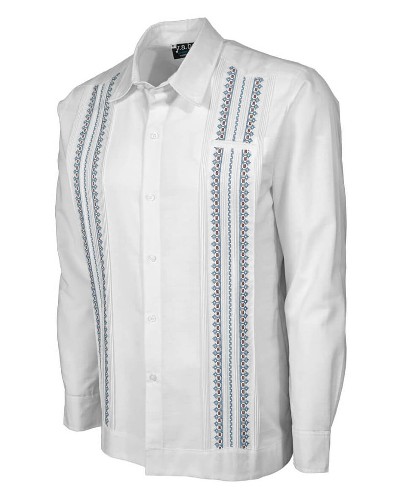Yucateco Ancient Pixel White Guayabera