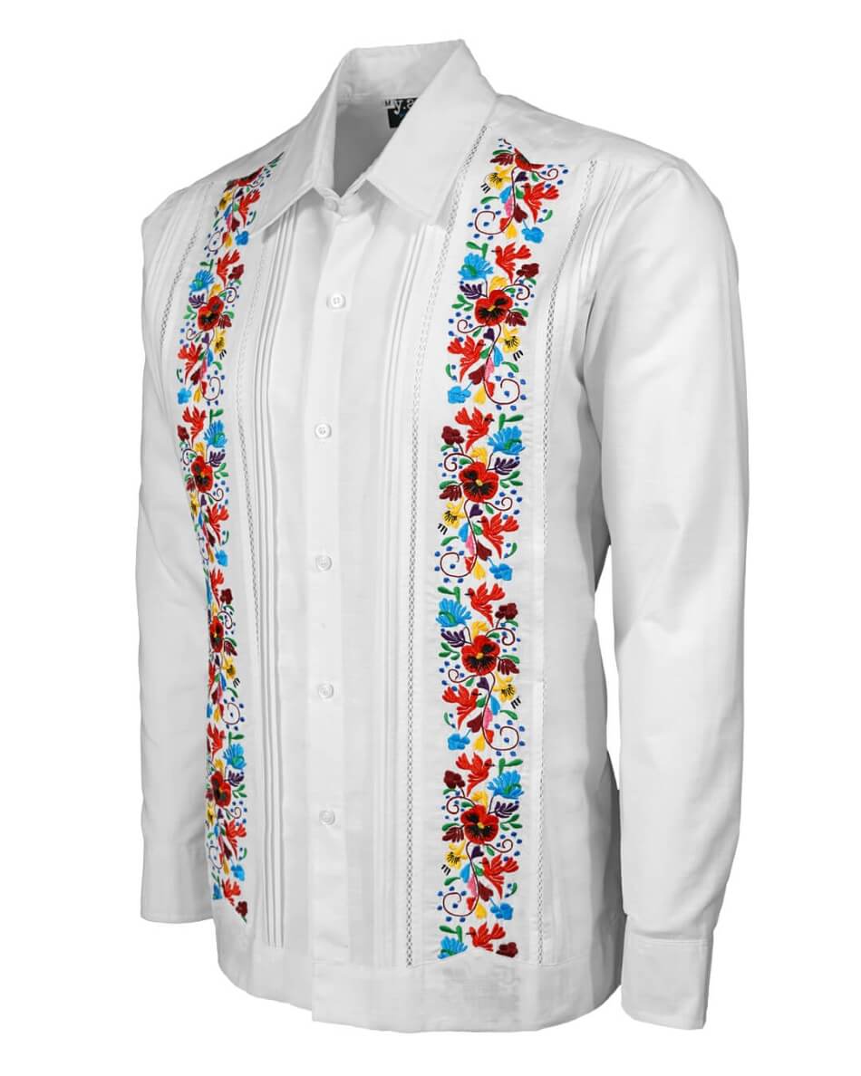 mexican style dress shirts Mens Mexican Traditional Shirt. Floral Embroidered Guayabera for Men. Formal Button Up Shirt. Traditional Style Shirt. Fathers Day Gift