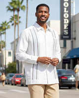 Yucateco Ancient Pixel White Guayabera