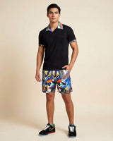 Midnight Tropicale Polo Short Set