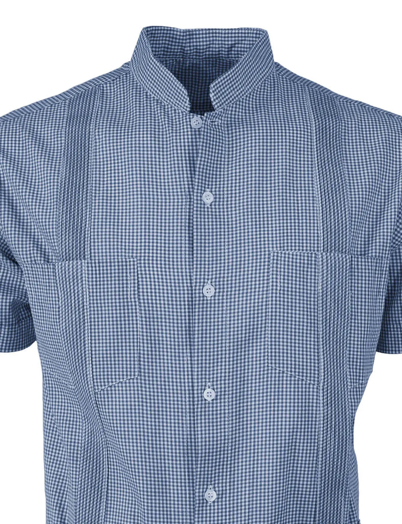 Guingán Clásico Navy Blue Guayabera