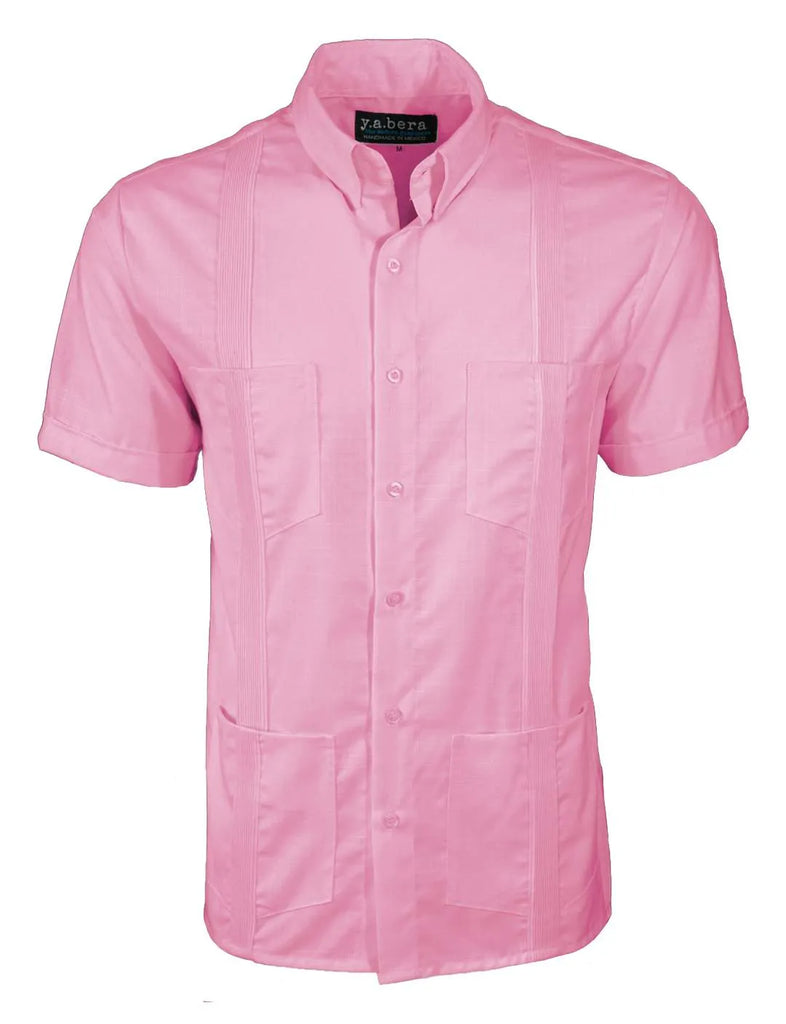 Rose Pink Lux Four Pocket Traditional Guayabera