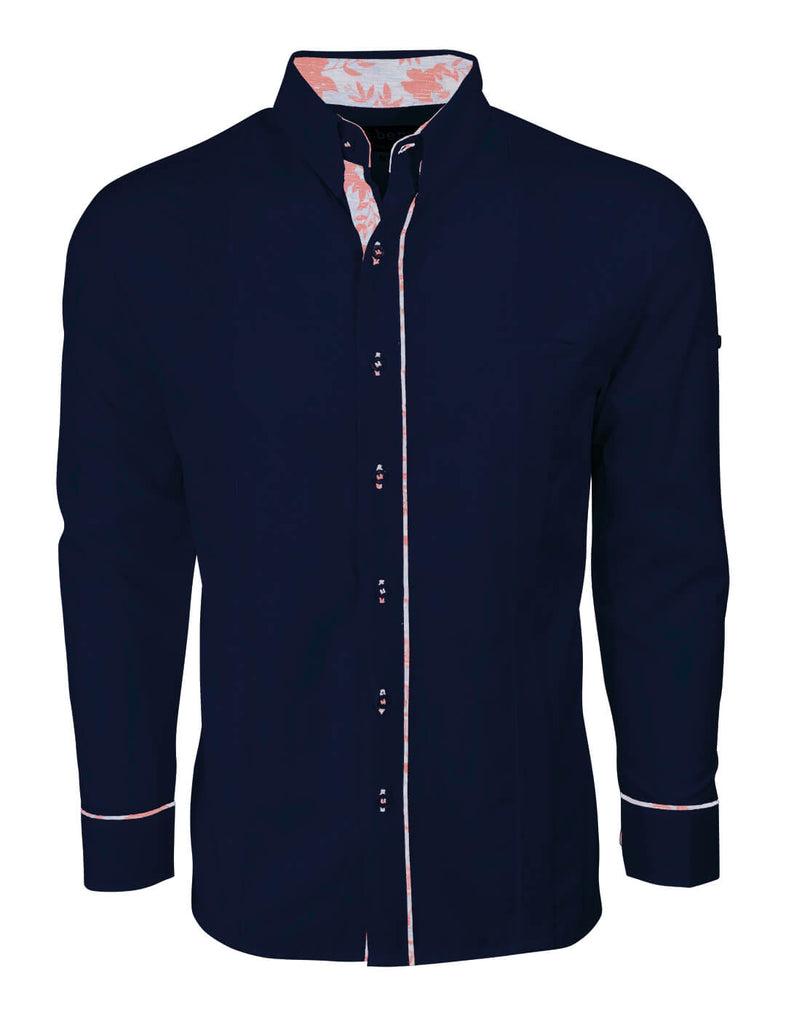 Navy Blue con Mamey Presidencial Guayabera