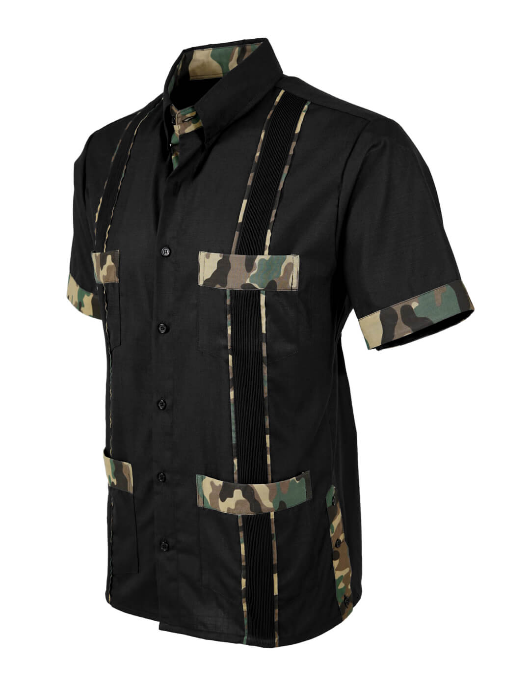 Negro Camuflaje Guayabera