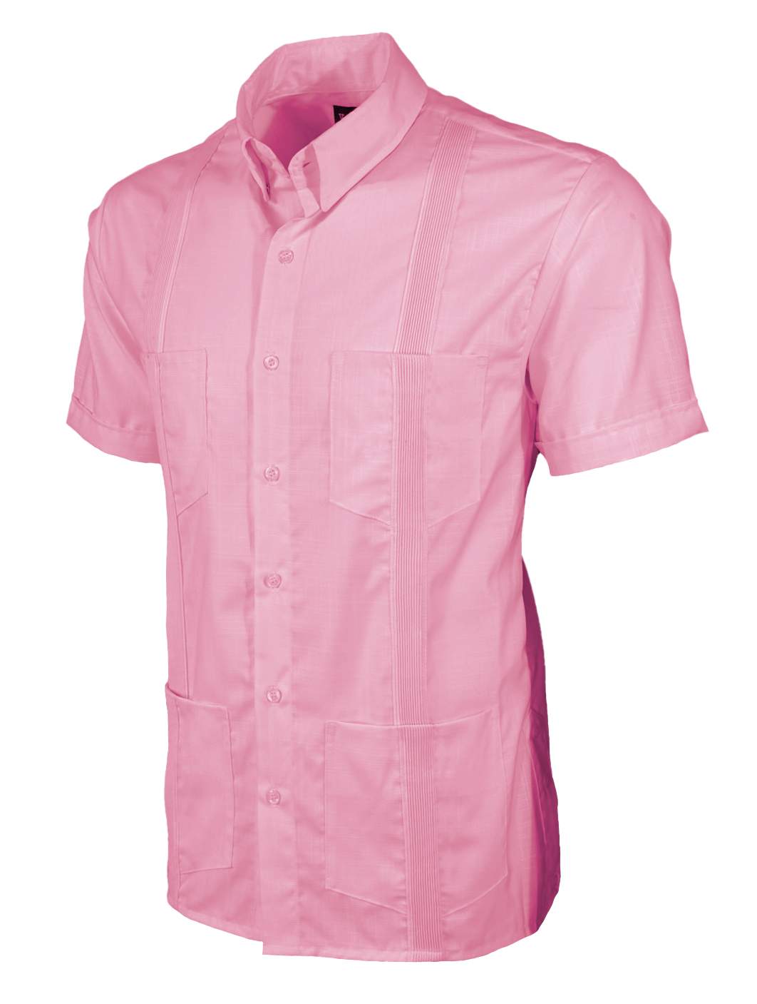 Rose Pink Lux Four Pocket Traditional Guayabera