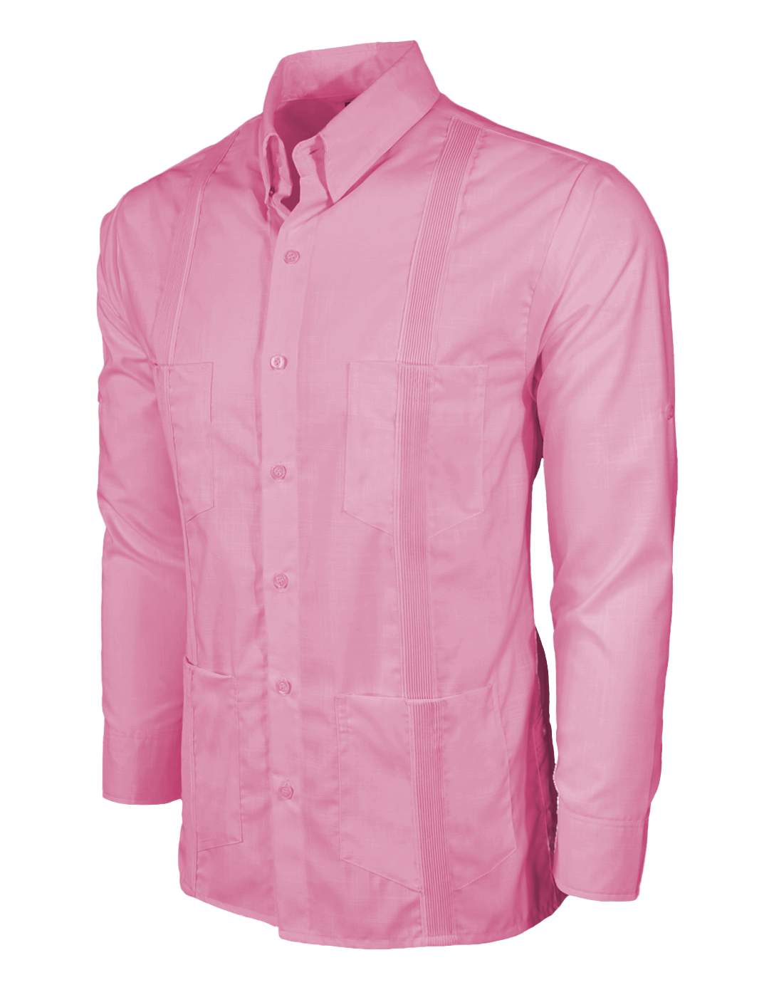 Rose Pink Lux Four Pocket Traditional Guayabera