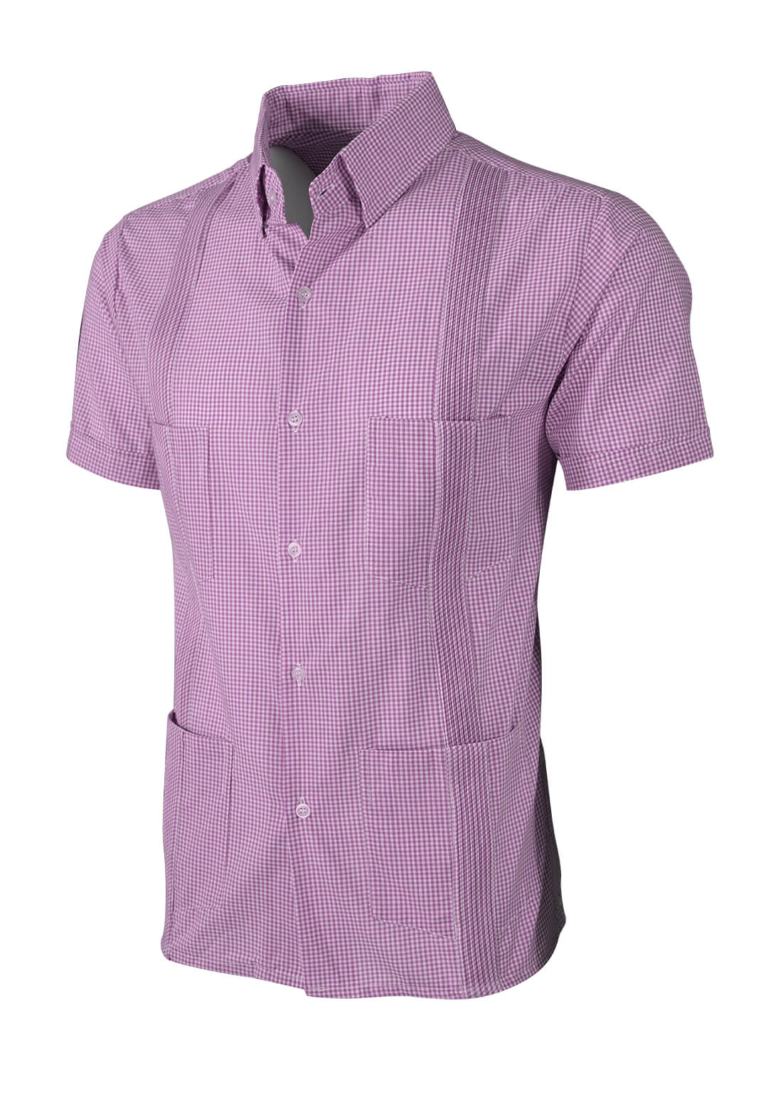 Guingán Clásico Rose Pink Guayabera