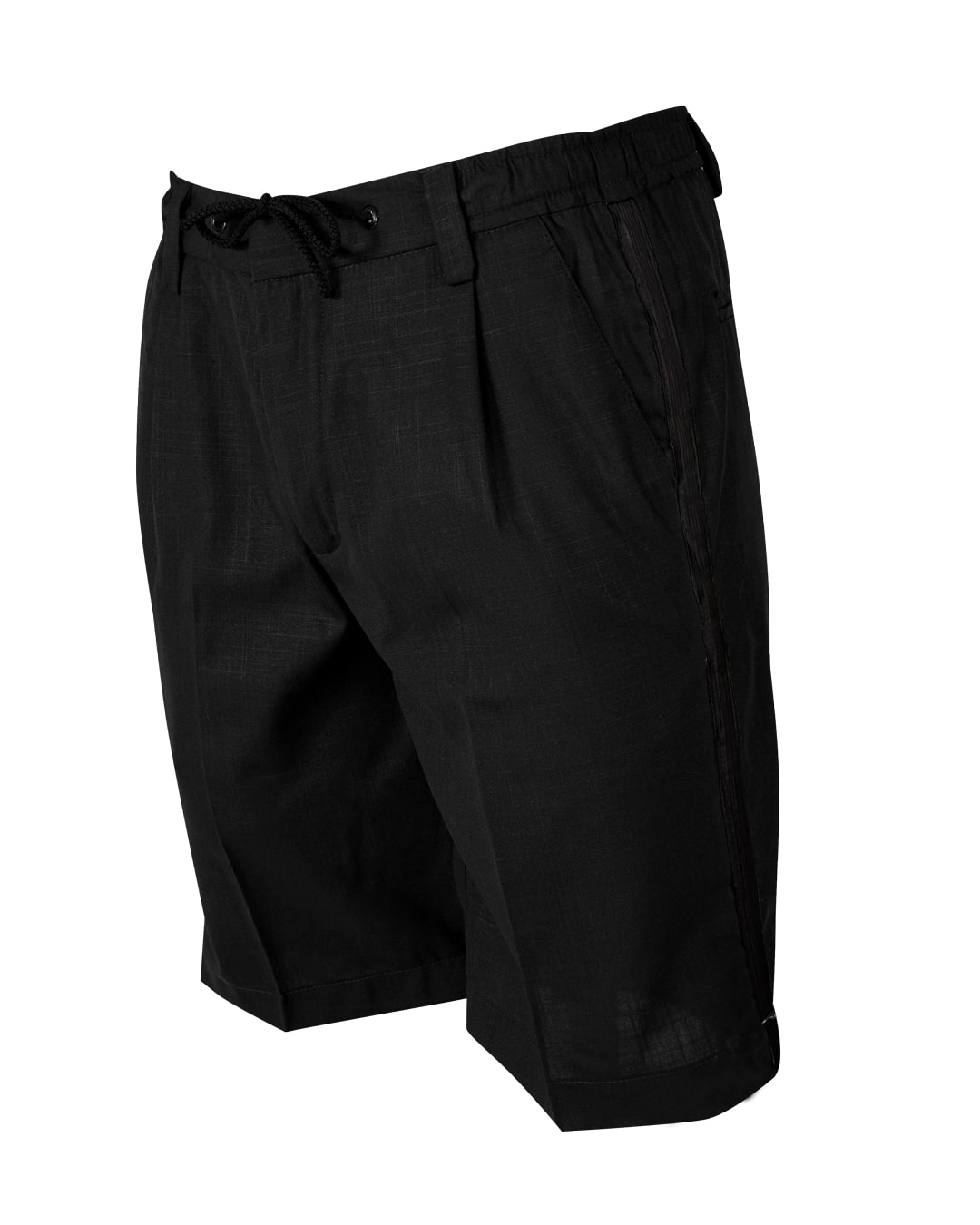 Midnight Black Guayabera Shorts