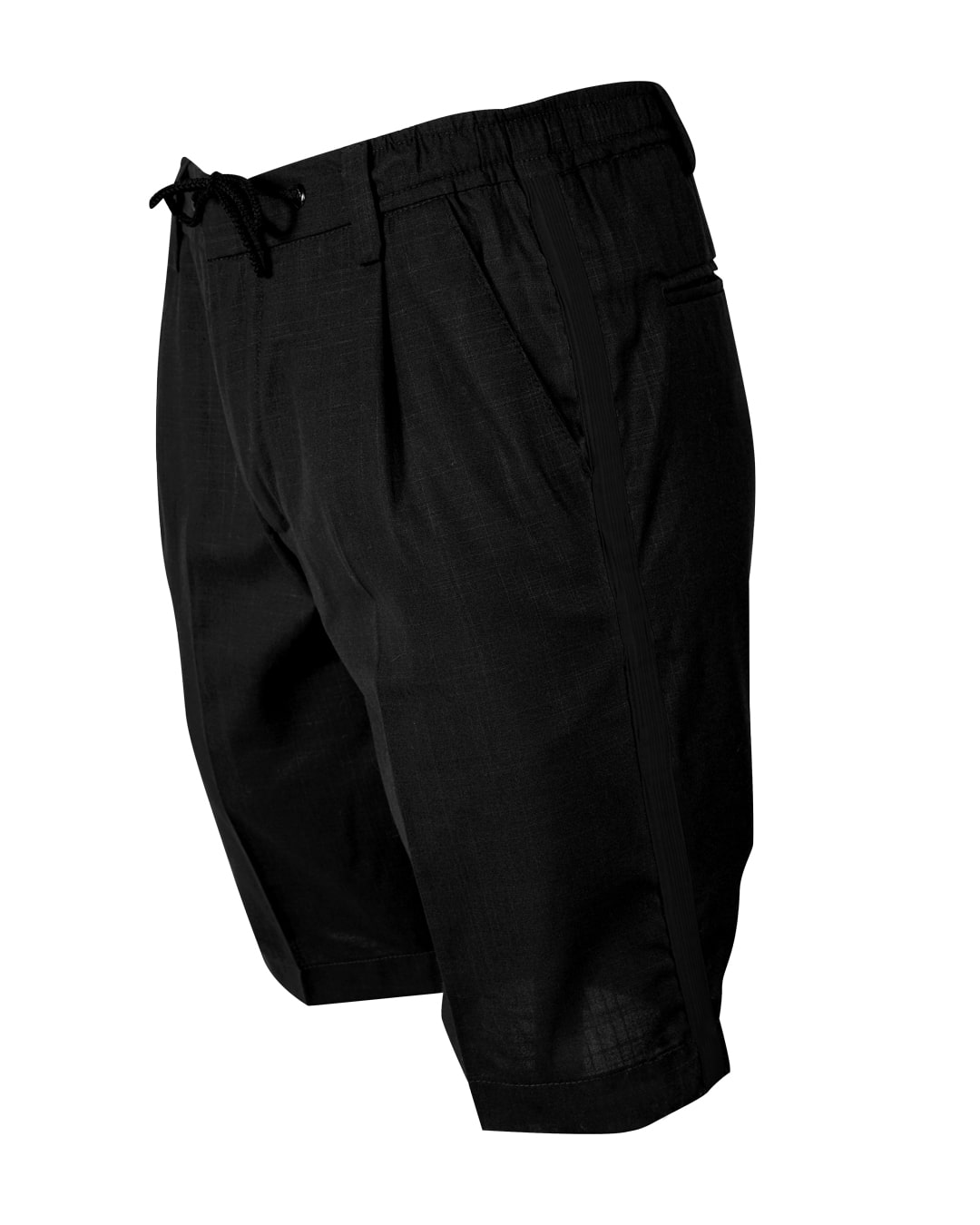 Midnight Black Guayabera Shorts