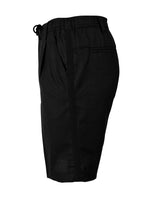 Midnight Black Guayabera Shorts