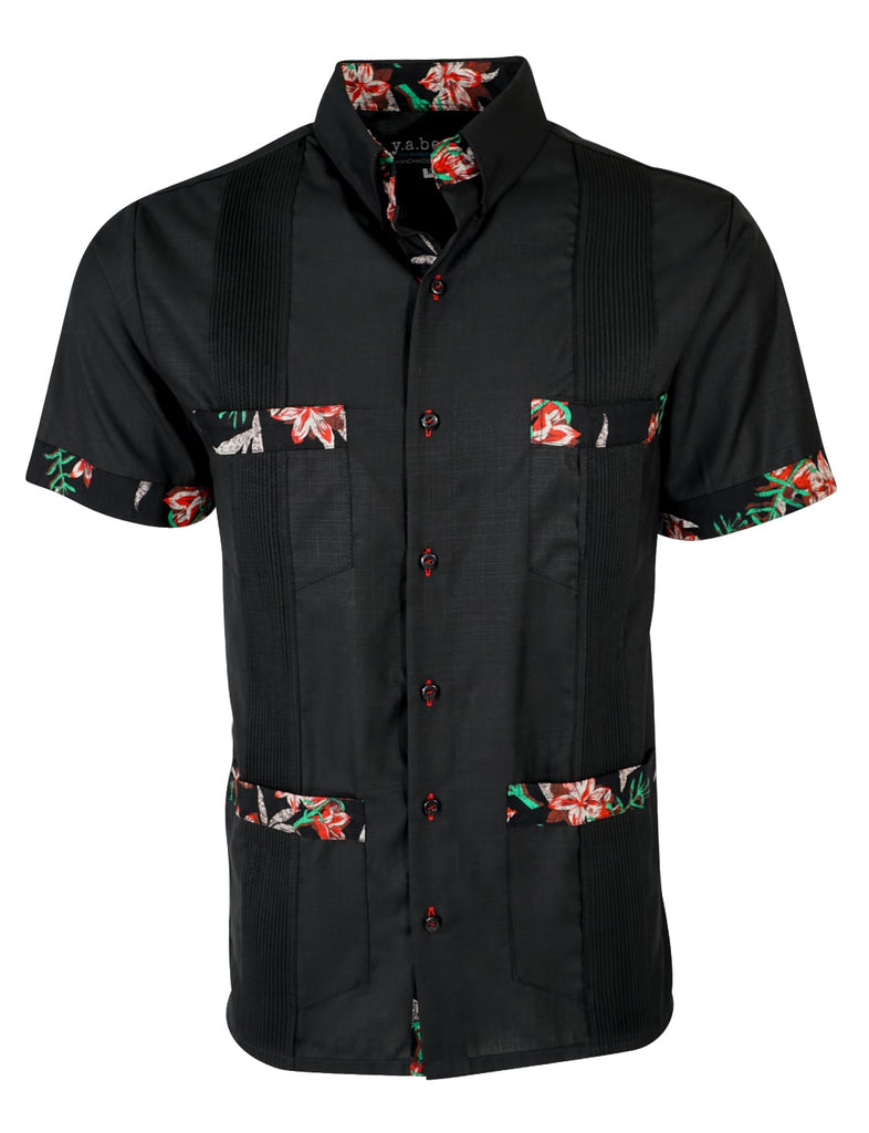 Midnight in Maui Guayabera - Black Label V2 - Shirt 3XL ✓ Black ✓ Black Label ✓ Collared ✓ Large Fast shipping Worldwide Shipping